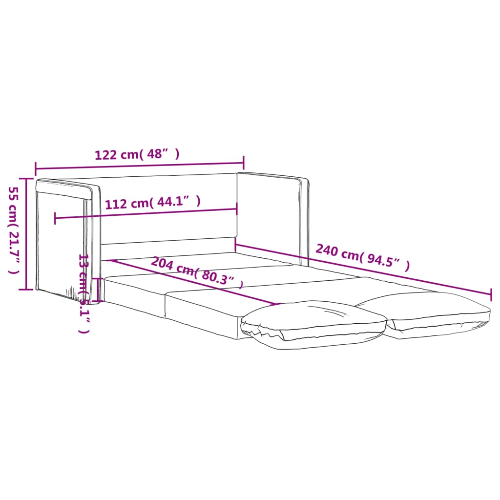 Bodensofa Mit Schlaffunktion Dunkelgrün 122X204X55 Cm Samt - Fuer Daheim