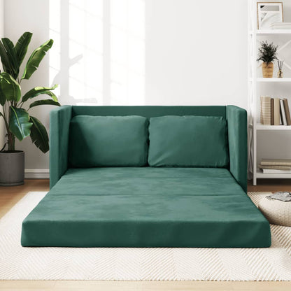 Bodensofa Mit Schlaffunktion Dunkelgrün 122X204X55 Cm Samt - Fuer Daheim