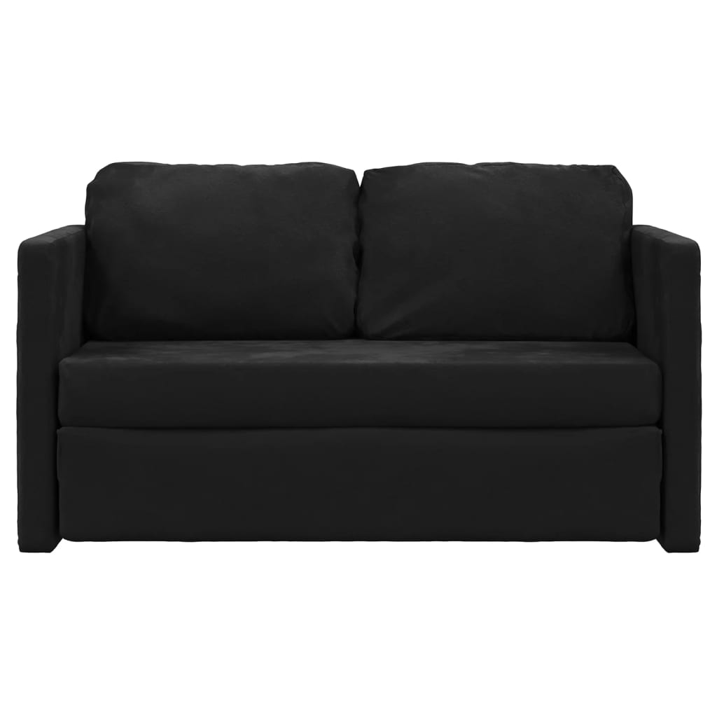 Bodensofa Mit Schlaffunktion Schwarz 122X204X55 Cm Samt - Fuer Daheim