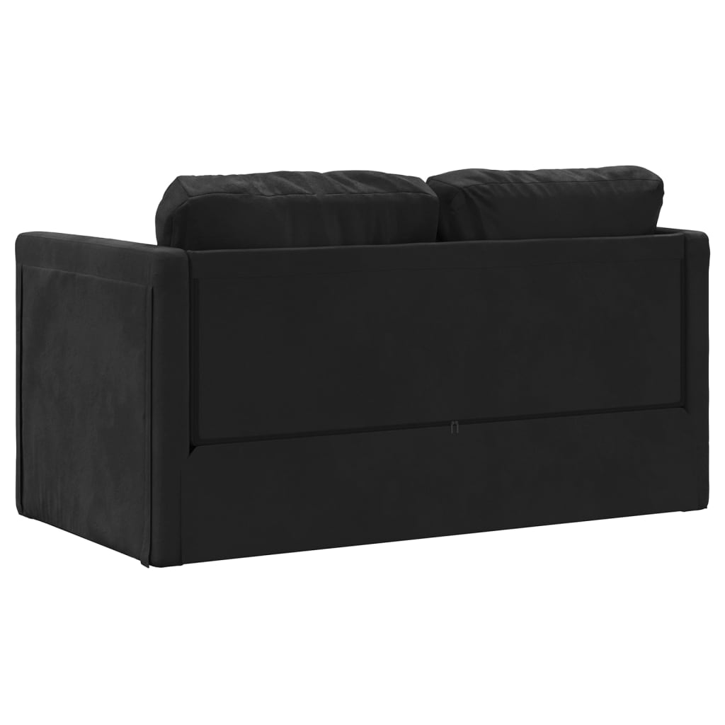 Bodensofa Mit Schlaffunktion Schwarz 122X204X55 Cm Samt - Fuer Daheim