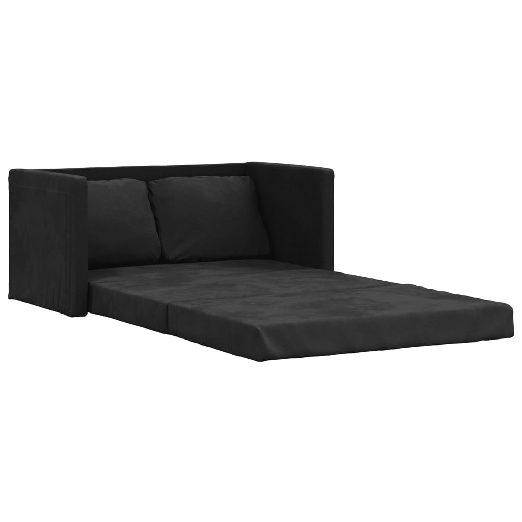 Bodensofa Mit Schlaffunktion Schwarz 122X204X55 Cm Samt - Fuer Daheim