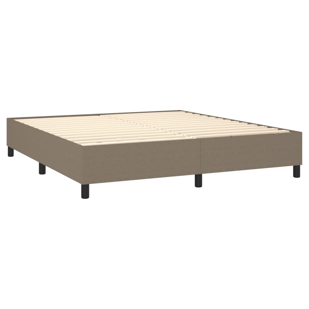 Boxspringbett Mit Matratze & Led Taupe 160X200 Cm Stoff 160 x 200 cm Knöpfe - Fuer Daheim