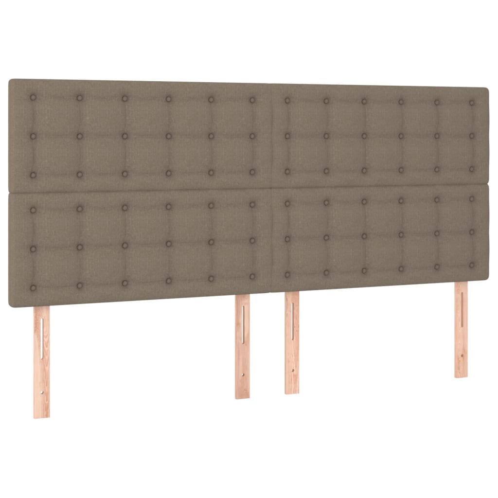 Boxspringbett Mit Matratze & Led Taupe 160X200 Cm Stoff 160 x 200 cm Knöpfe - Fuer Daheim