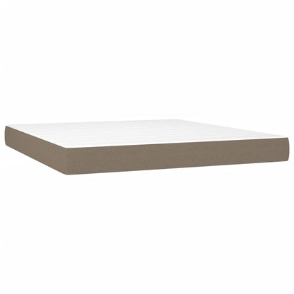 Boxspringbett Mit Matratze & Led Taupe 160X200 Cm Stoff 160 x 200 cm Knöpfe - Fuer Daheim