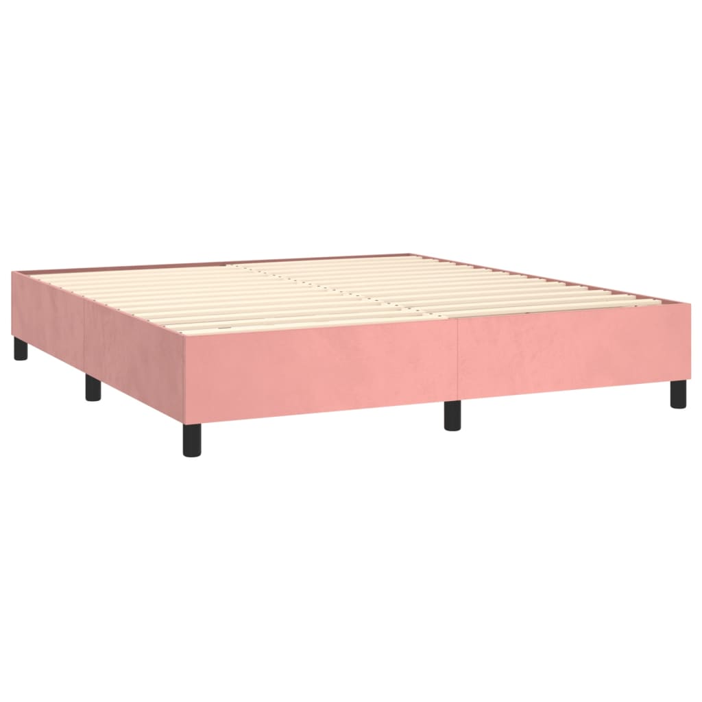 Boxspringbett Mit Matratze Rosa 180X200 Cm Samt 180 x 200 cm Knopfheftung Design - Fuer Daheim