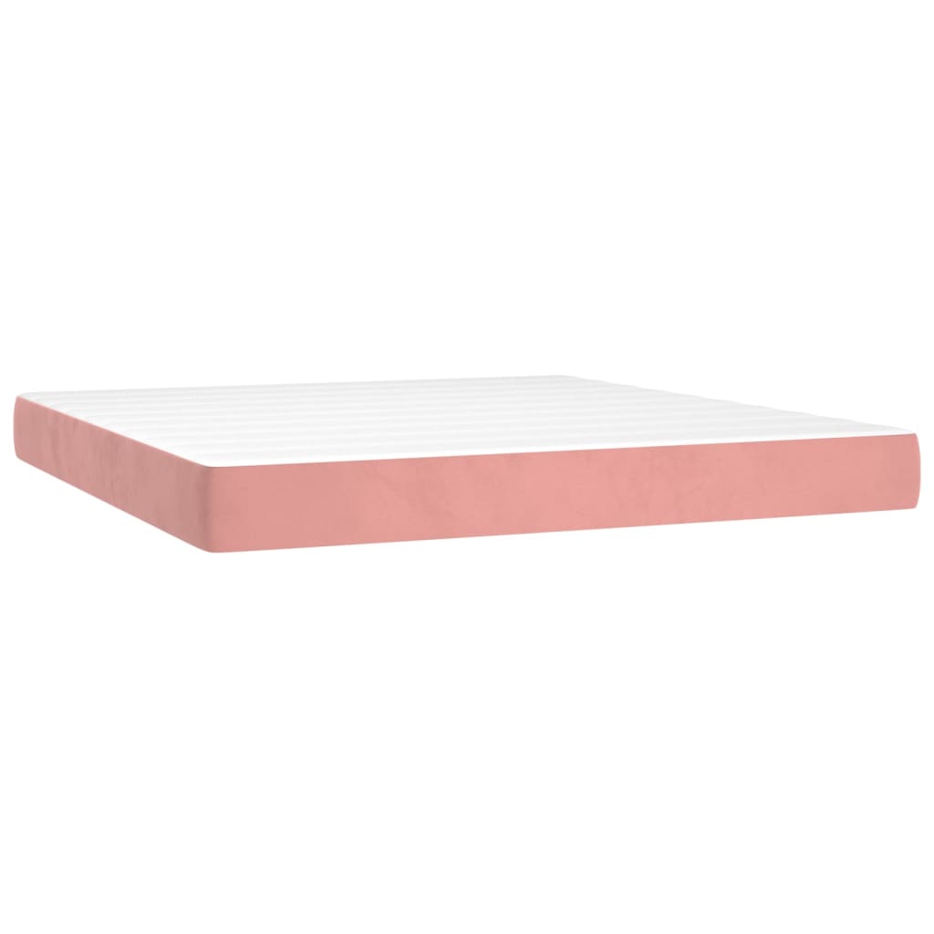 Boxspringbett Mit Matratze Rosa 180X200 Cm Samt 180 x 200 cm Knopfheftung Design - Fuer Daheim