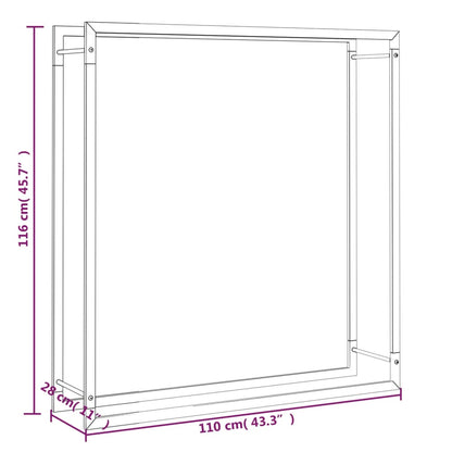 Brennholzregal Mattschwarz 110X28X116 Cm Stahl 110 x 28 x 116 cm - Fuer Daheim