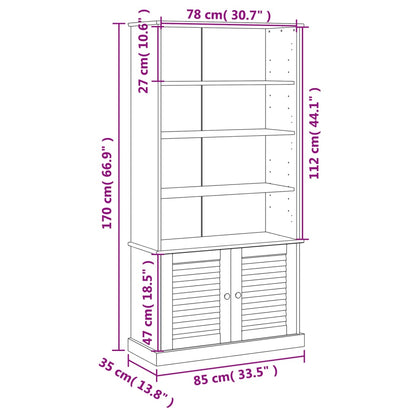 Bücherregal Vigo Grau 85X35X170 Cm Massivholz Kiefer - Fuer Daheim