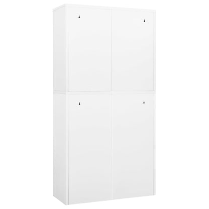 Büroschrank Weiß 90X40X180 Cm Stahl - Fuer Daheim