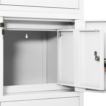 Büroschrank Weiß 90X40X180 Cm Stahl - Fuer Daheim