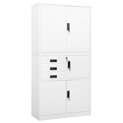 Büroschrank Weiß 90X40X180 Cm Stahl - Fuer Daheim