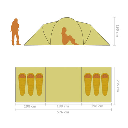 Campingzelt 6 Personen Grau Und Orange - Fuer Daheim