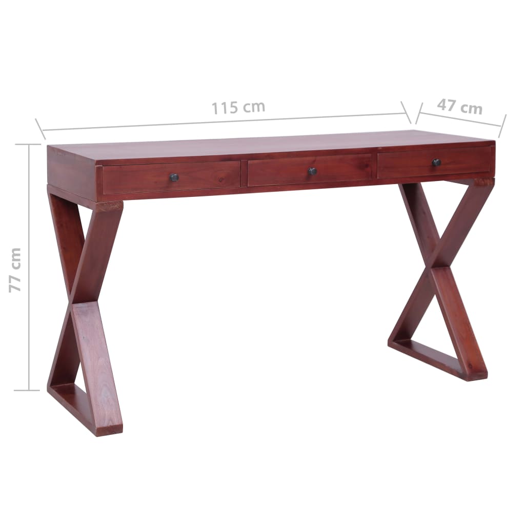 Computertisch Braun 115X47X77 Cm Massivholz Mahagoni 115 x 47 x 77 cm - Fuer Daheim