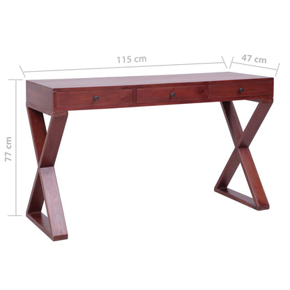 Computertisch Braun 115X47X77 Cm Massivholz Mahagoni 115 x 47 x 77 cm - Fuer Daheim