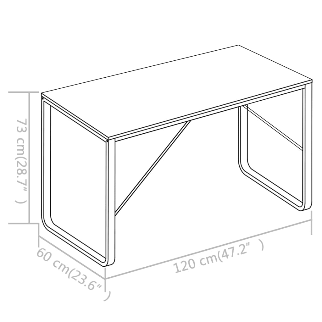 Computertisch Schwarz Und Eiche 120X60X73 Cm Schwarz und Eichefarben - Fuer Daheim