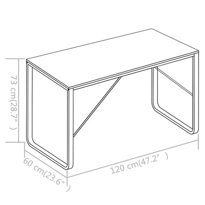 Computertisch Schwarz Und Eiche 120X60X73 Cm Schwarz und Eichefarben - Fuer Daheim