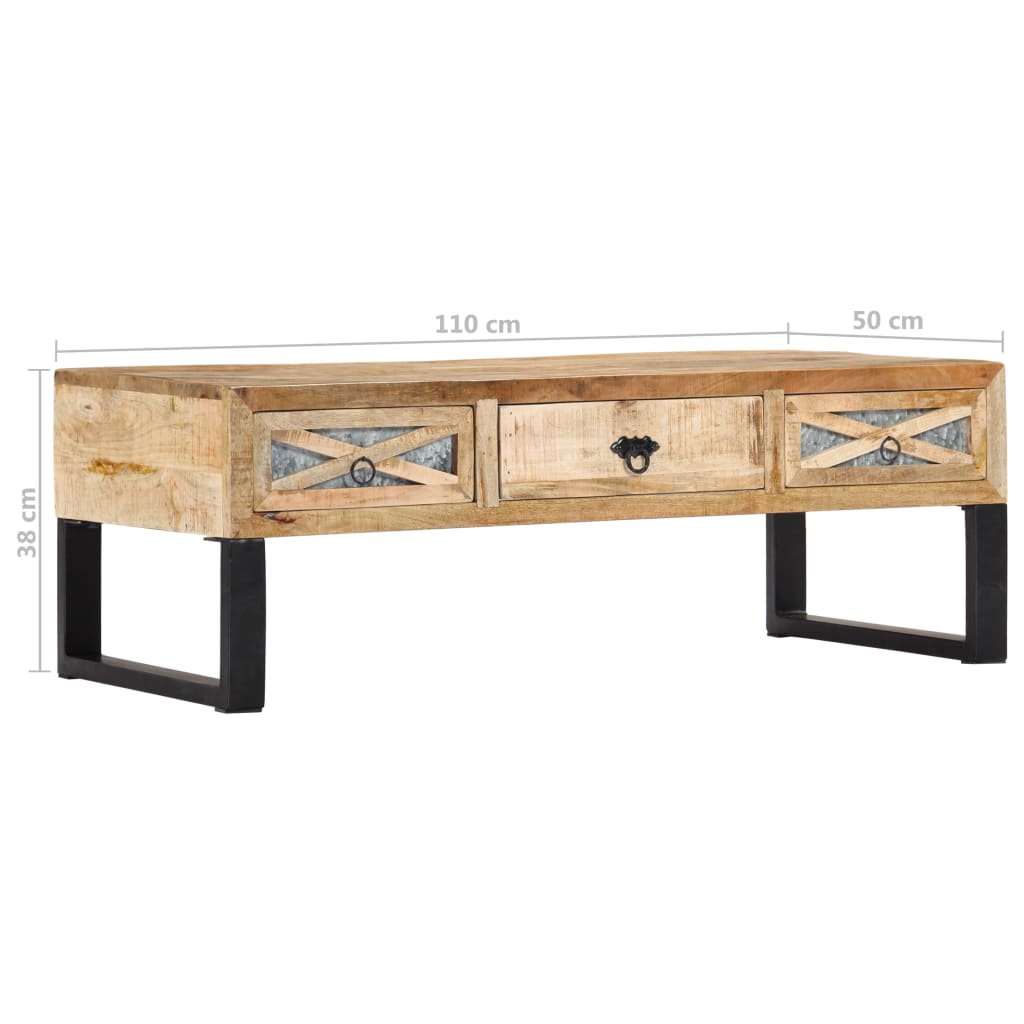 Couchtisch 110 X 50 X 38 Cm Massivholz Mango - Fuer Daheim