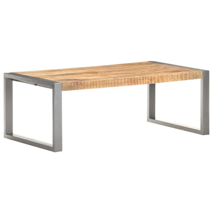 Couchtisch 110X60X40 Cm Raues Mangoholz Grau - Fuer Daheim