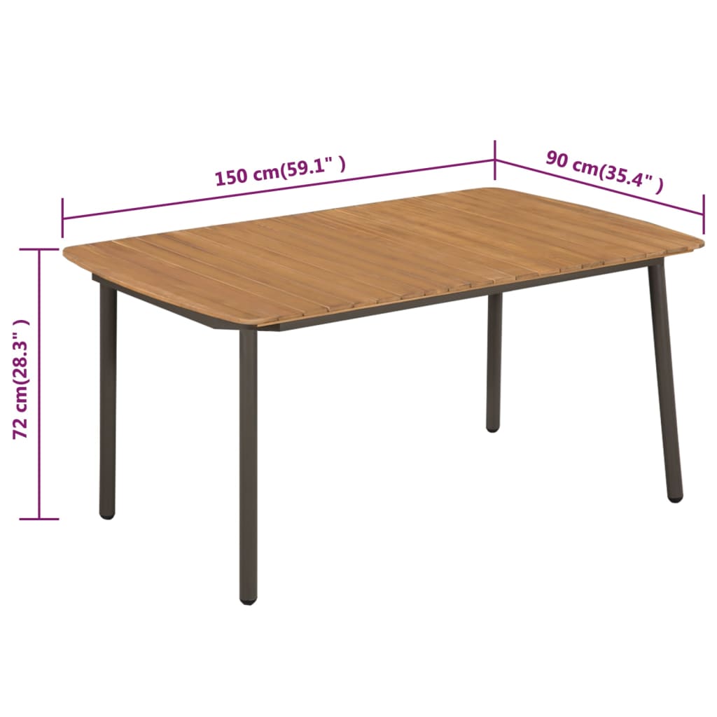 Couchtisch 150X90X72 Cm Massivholz Akazie Und Stahl 150 x 90 x 72 cm - Fuer Daheim