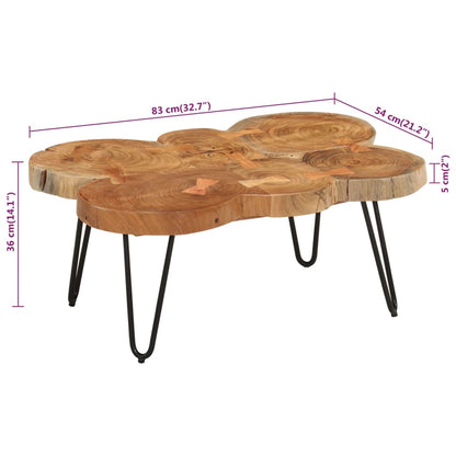 Couchtisch 36 Cm 6 Stämme Massivholz Akazie 83 x 54 x 36 cm - Fuer Daheim