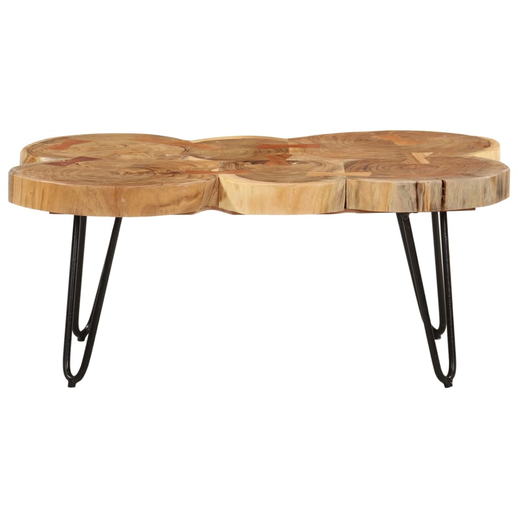 Couchtisch 36 Cm 6 Stämme Massivholz Akazie 83 x 54 x 36 cm - Fuer Daheim