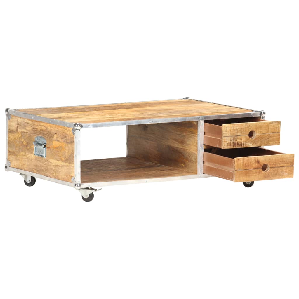 Couchtisch 89X59X33 Cm Massives Raues Mangoholz - Fuer Daheim