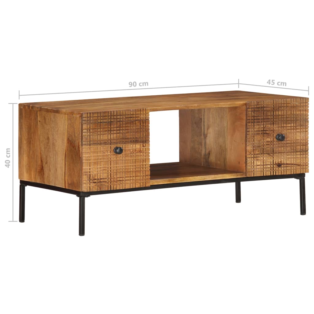 Couchtisch 90×45×40 Cm Massivholz Mango - Fuer Daheim