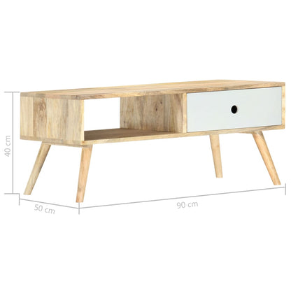 Couchtisch 90×50×40 Cm Massivholz Mango - Fuer Daheim