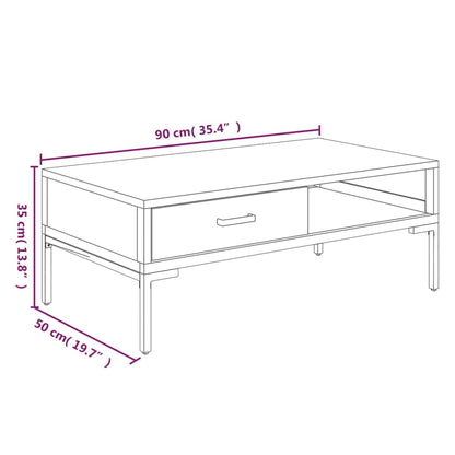 Couchtisch 90X50X35 Cm Massivholz Kiefer Braun - Fuer Daheim