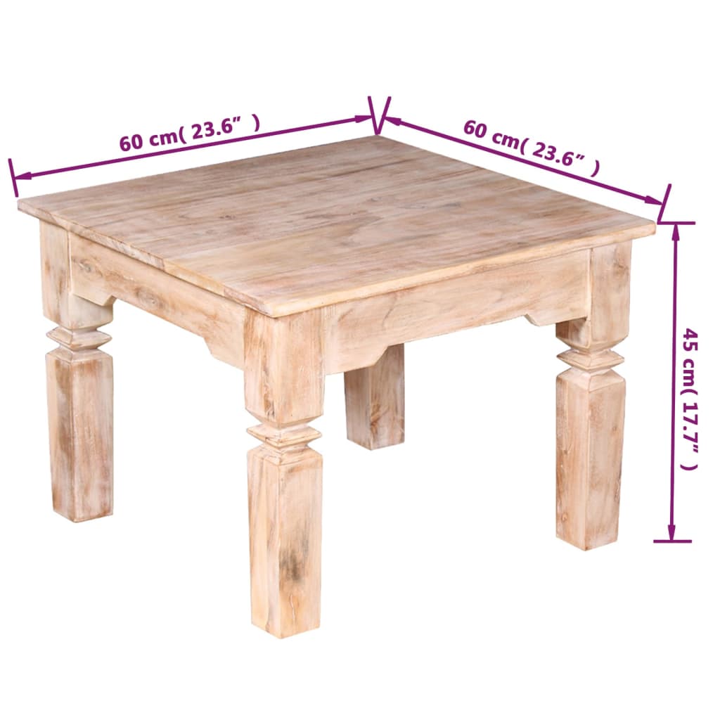 Couchtisch Akazienholz 60 X 60 X 45 Cm Braun - Fuer Daheim