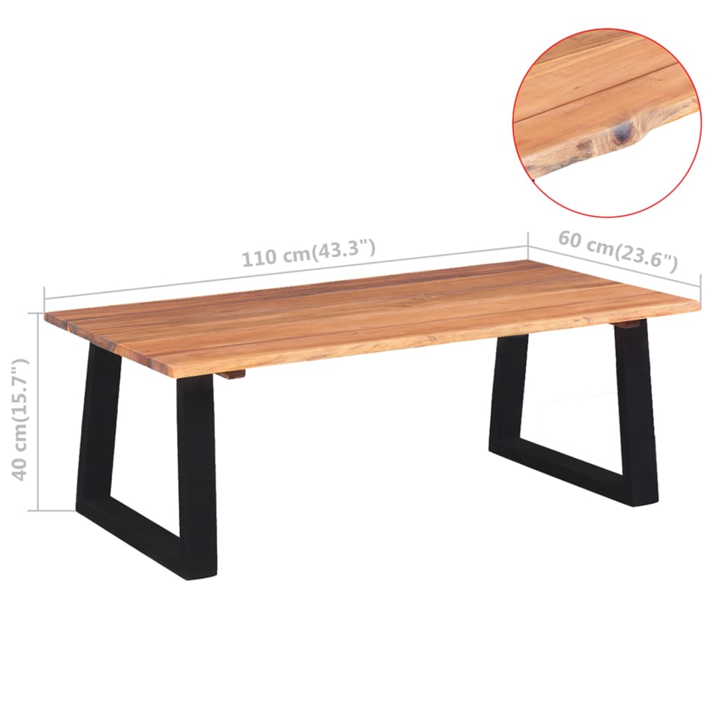 Couchtisch Akazienholz Massiv 110 X 60 X 40 Cm - Fuer Daheim