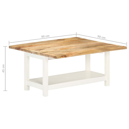 Couchtisch Ausziehbar Weiß 90X(45-90)X45 Cm Massivholz Mango - Fuer Daheim