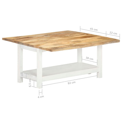 Couchtisch Ausziehbar Weiß 90X(45-90)X45 Cm Massivholz Mango - Fuer Daheim