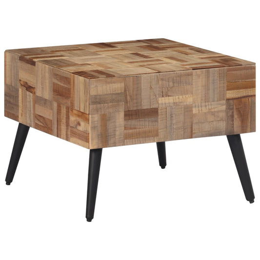 Couchtisch Grau 55X55X40 Cm Recyceltes Massivholz Teak - Fuer Daheim