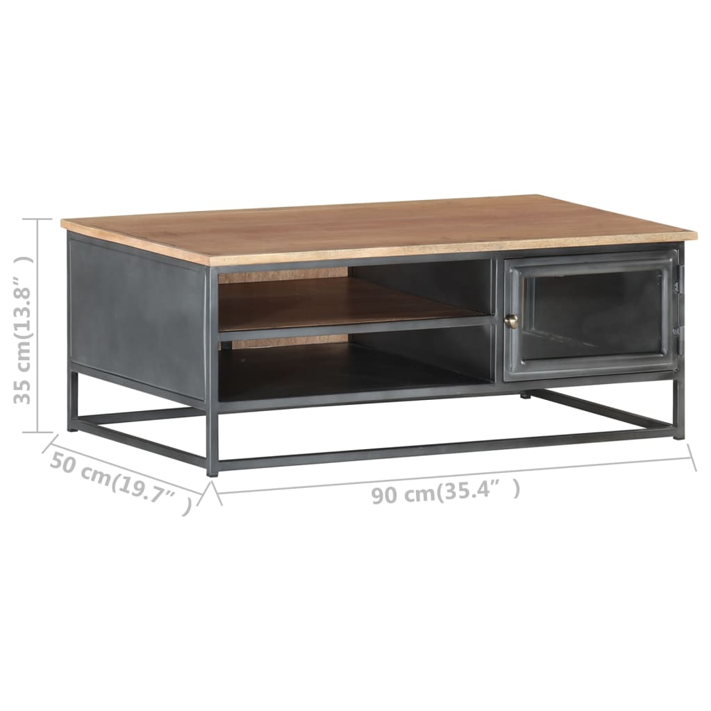 Couchtisch Grau 90X50X35 Cm Massivholz Akazie - Fuer Daheim