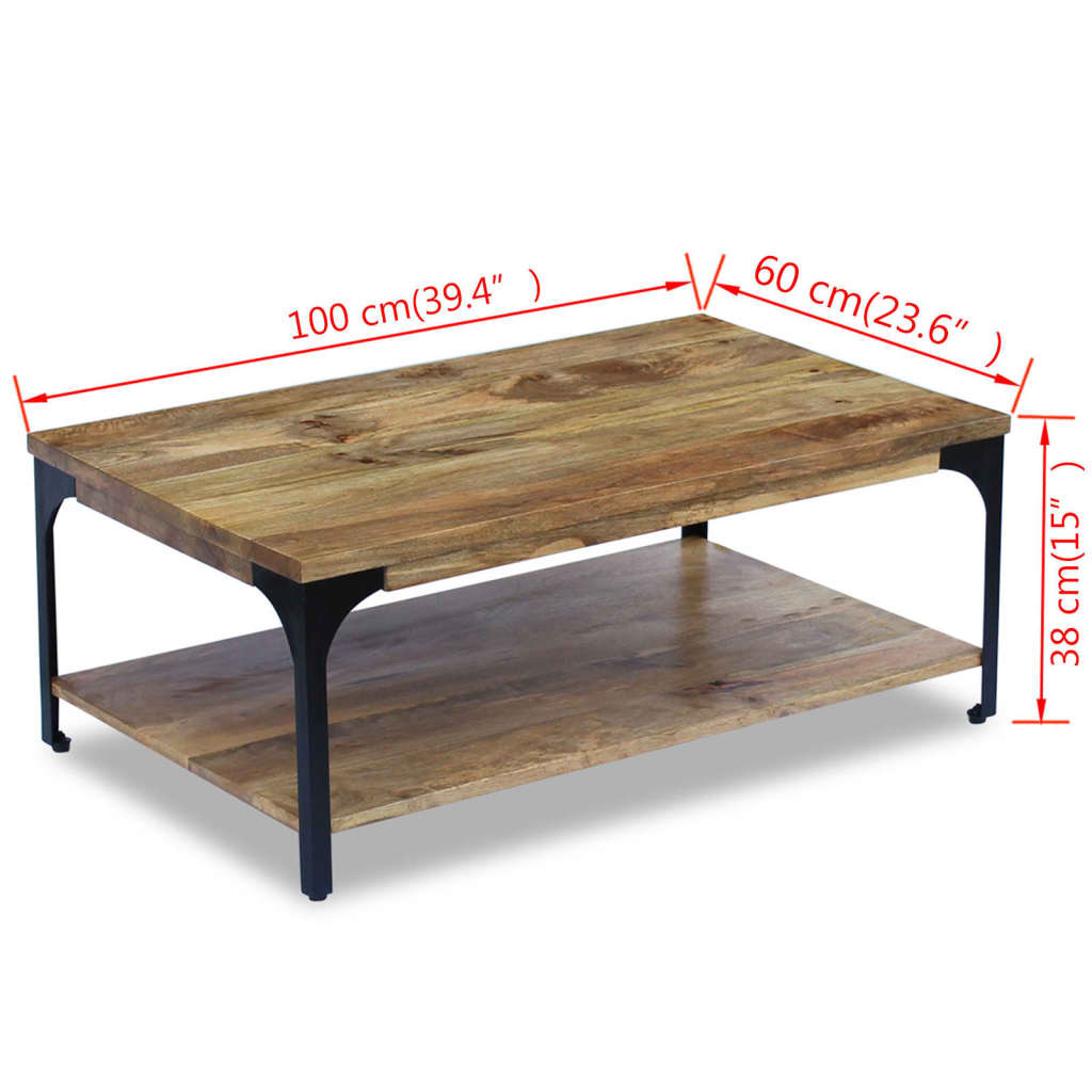 Couchtisch Mangoholz 100X60X38 Cm massives Mangoholz - Fuer Daheim