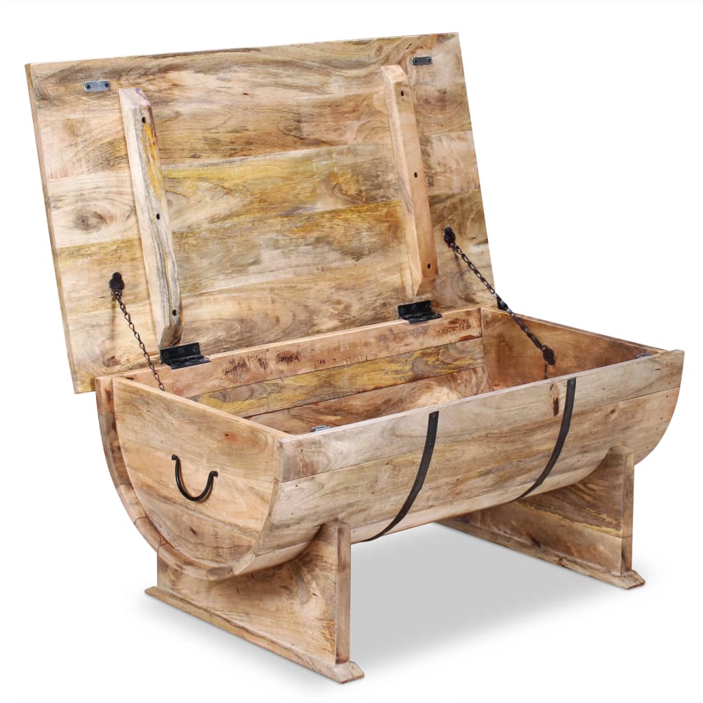 Couchtisch Mangoholz Massiv 88 X 50 X 40 Cm - Fuer Daheim