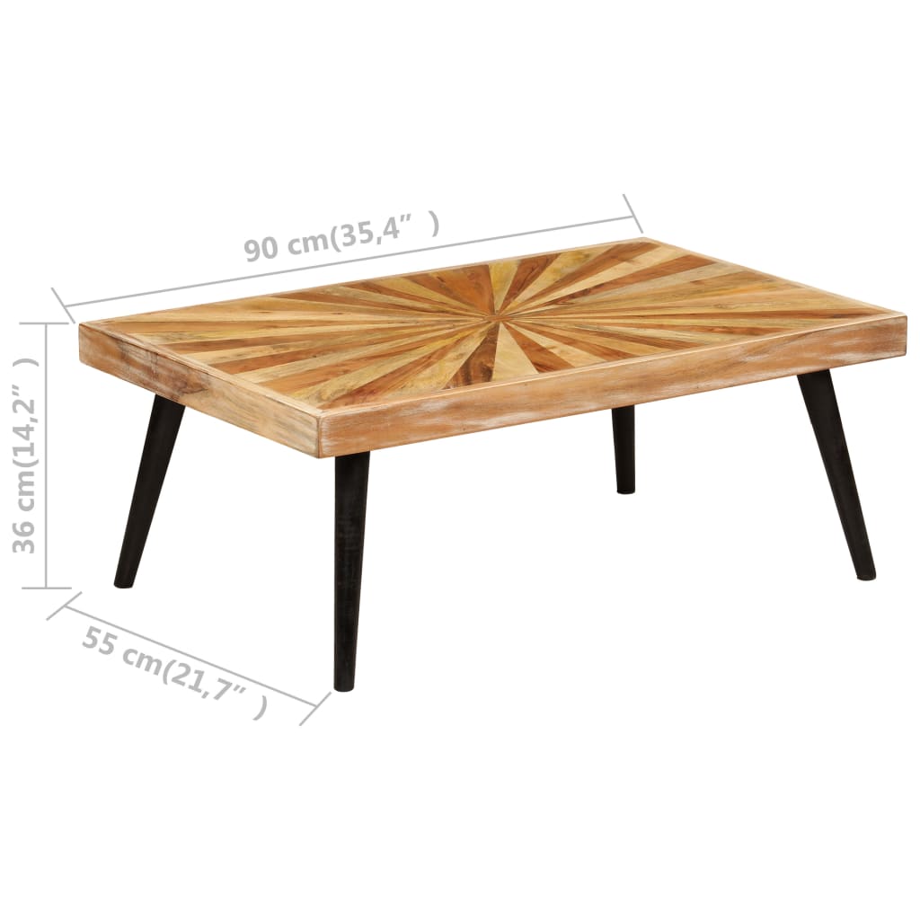 Couchtisch Massivholz Mango 90X55X36 Cm - Fuer Daheim