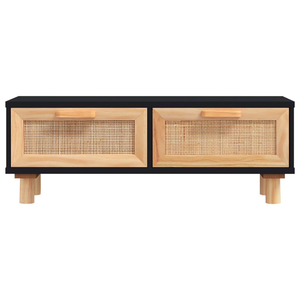 Couchtisch Schwarz 80X40X30 Cm Holzwerkstoff Massivholz Kiefer - Fuer Daheim