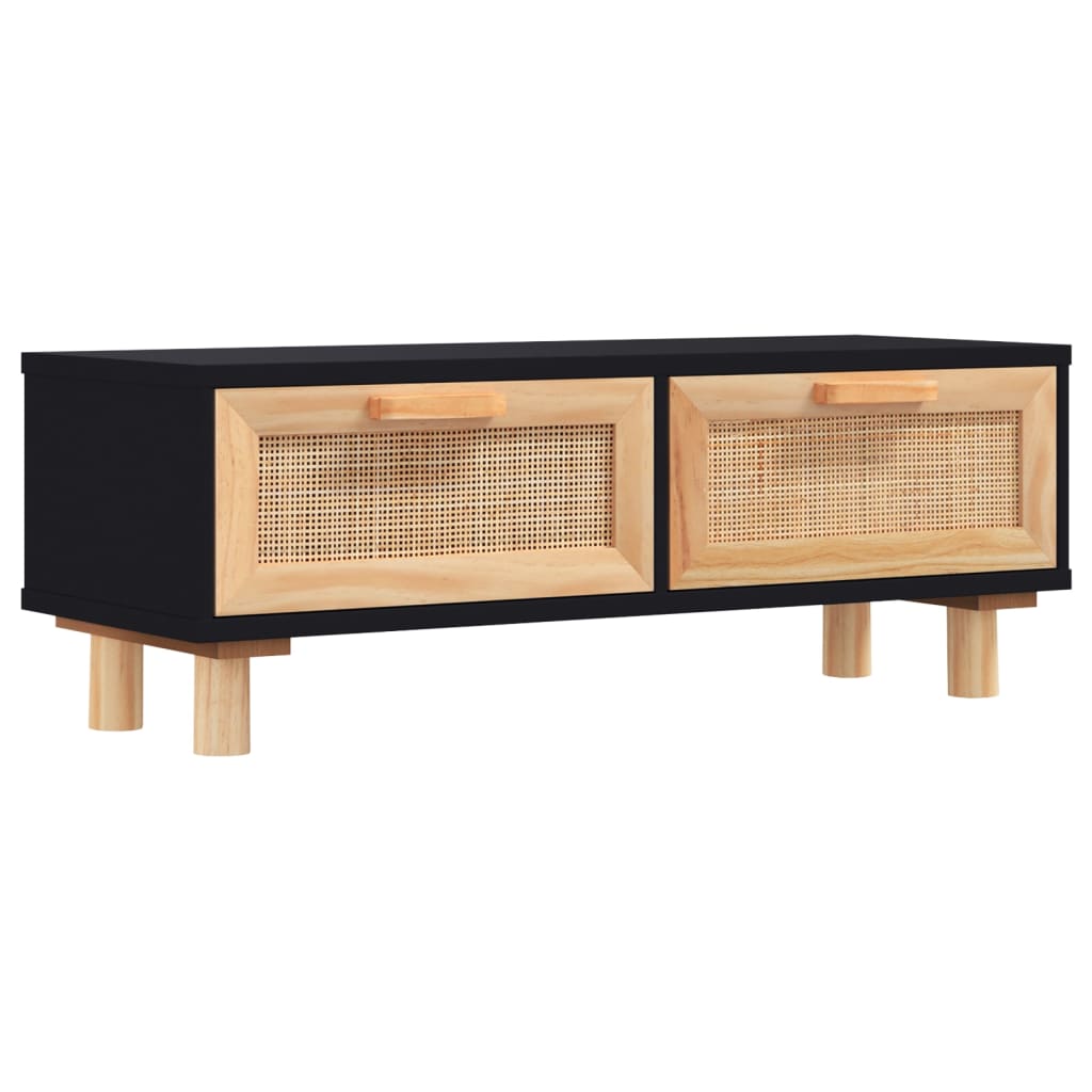 Couchtisch Schwarz 80X40X30 Cm Holzwerkstoff Massivholz Kiefer - Fuer Daheim