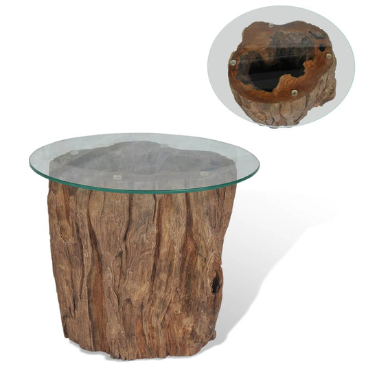 Couchtisch Teak Glas 50 X 40 Cm - Fuer Daheim