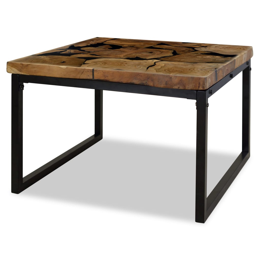 Couchtisch Teak Harz 60 X 60 X 40 Cm Schwarz - Fuer Daheim