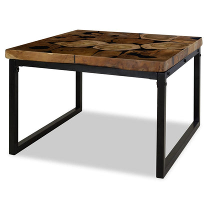 Couchtisch Teak Harz 60 X 60 X 40 Cm Schwarz - Fuer Daheim