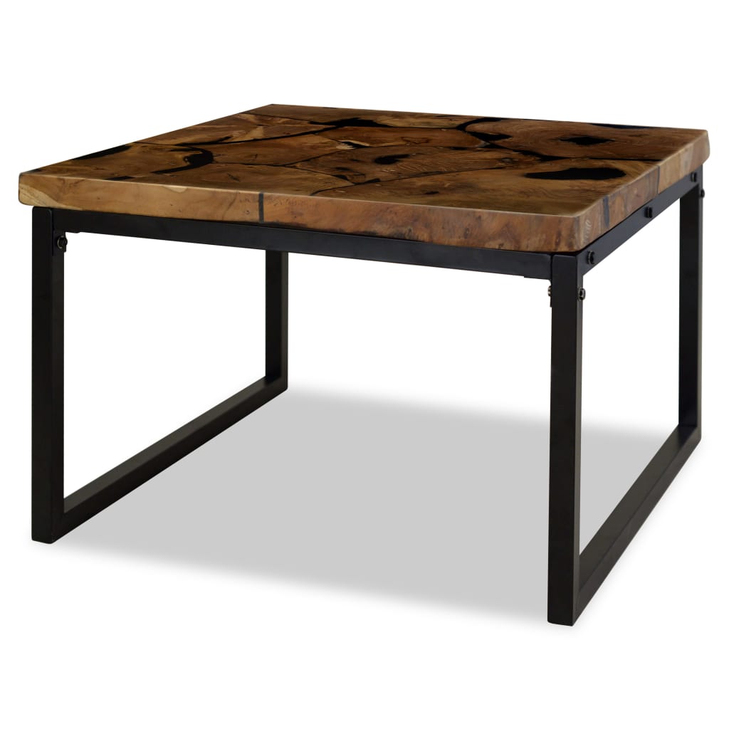 Couchtisch Teak Harz 60 X 60 X 40 Cm Schwarz - Fuer Daheim