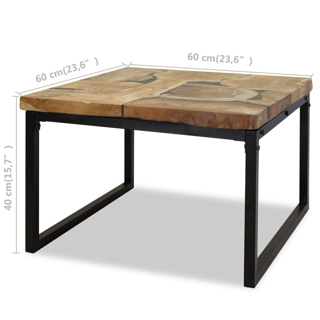 Couchtisch Teak Harz 60 X 60 X 40 Cm Schwarz - Fuer Daheim