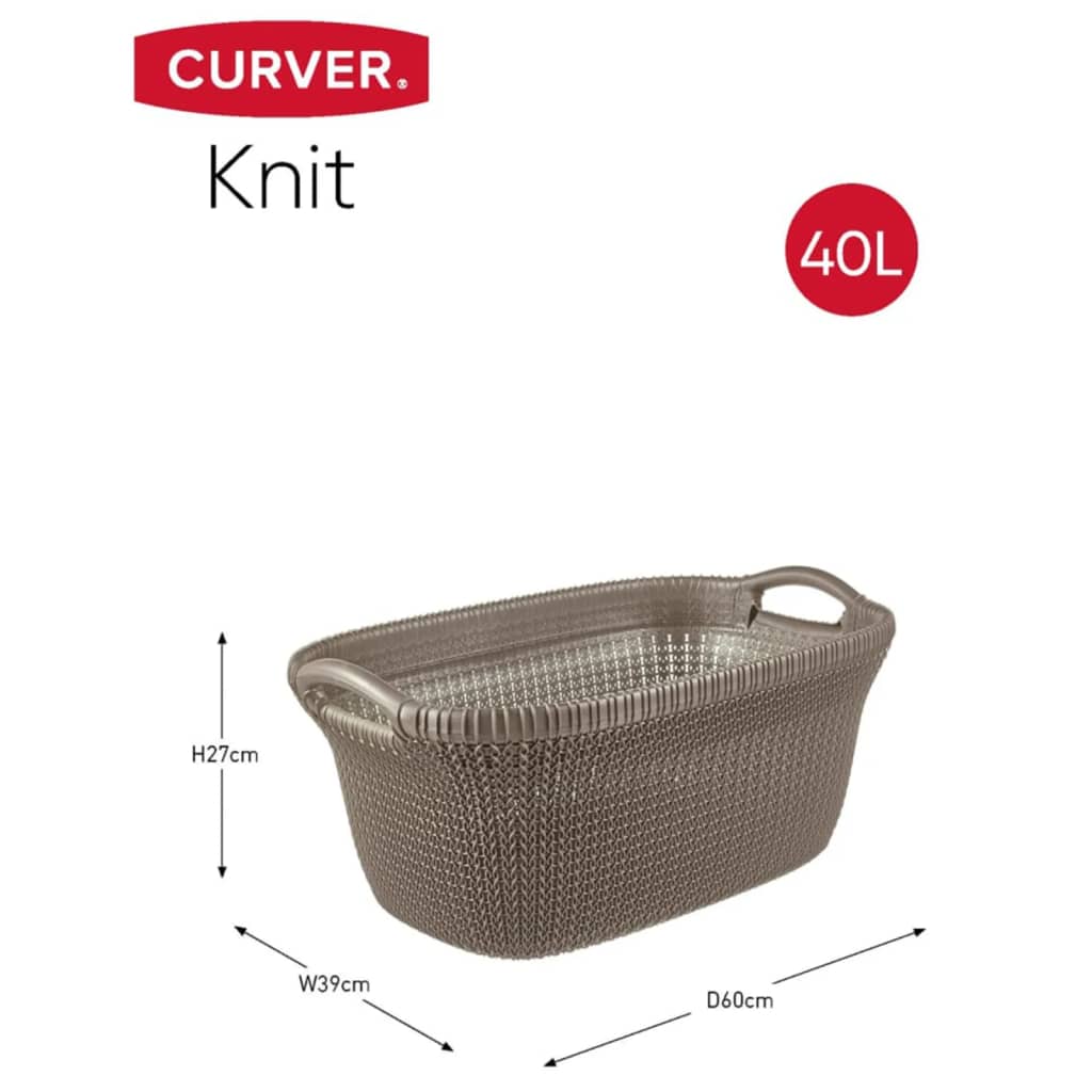 Curver Wäschekorb Knit 40 L Metallic-Braun - Fuer Daheim