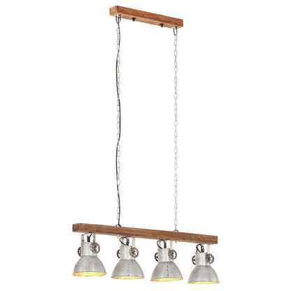 Deckenlampe Industriestil Silbern E27 Mangoholz - Fuer Daheim