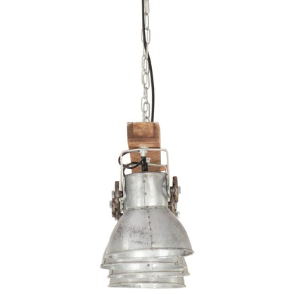 Deckenlampe Industriestil Silbern E27 Mangoholz - Fuer Daheim