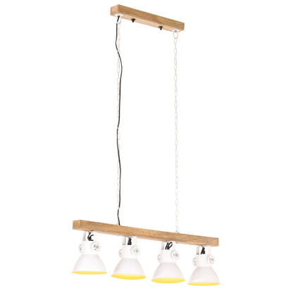 Deckenlampe Industriestil Weiß E27 Mangoholz - Fuer Daheim