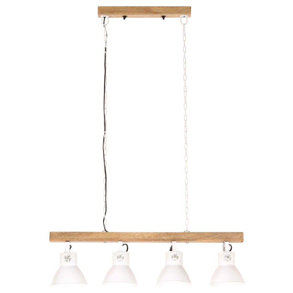 Deckenlampe Industriestil Weiß E27 Mangoholz - Fuer Daheim